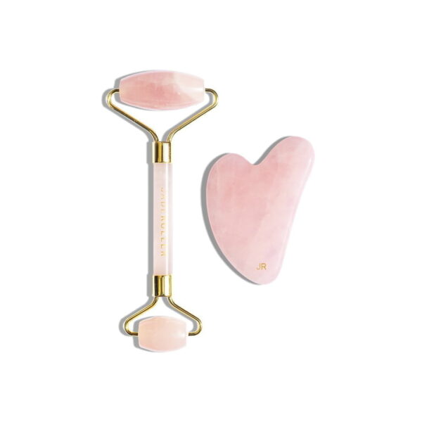 Duo Roller et Gua Sha Quartz Rose