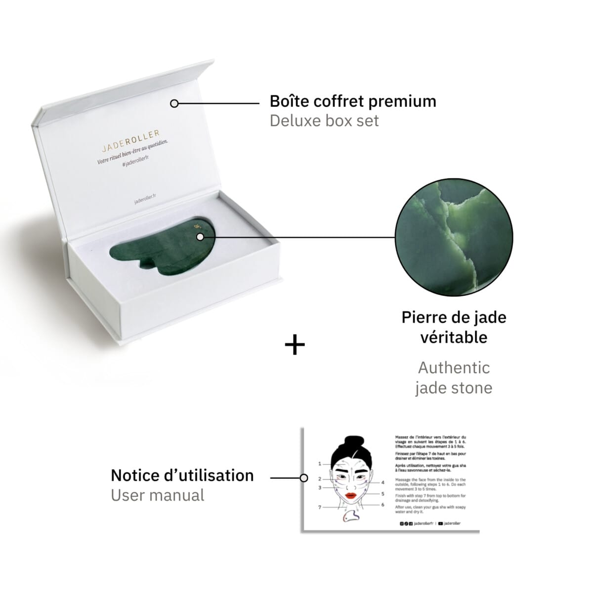 Rozpakowywanie gua sha z jadeitu