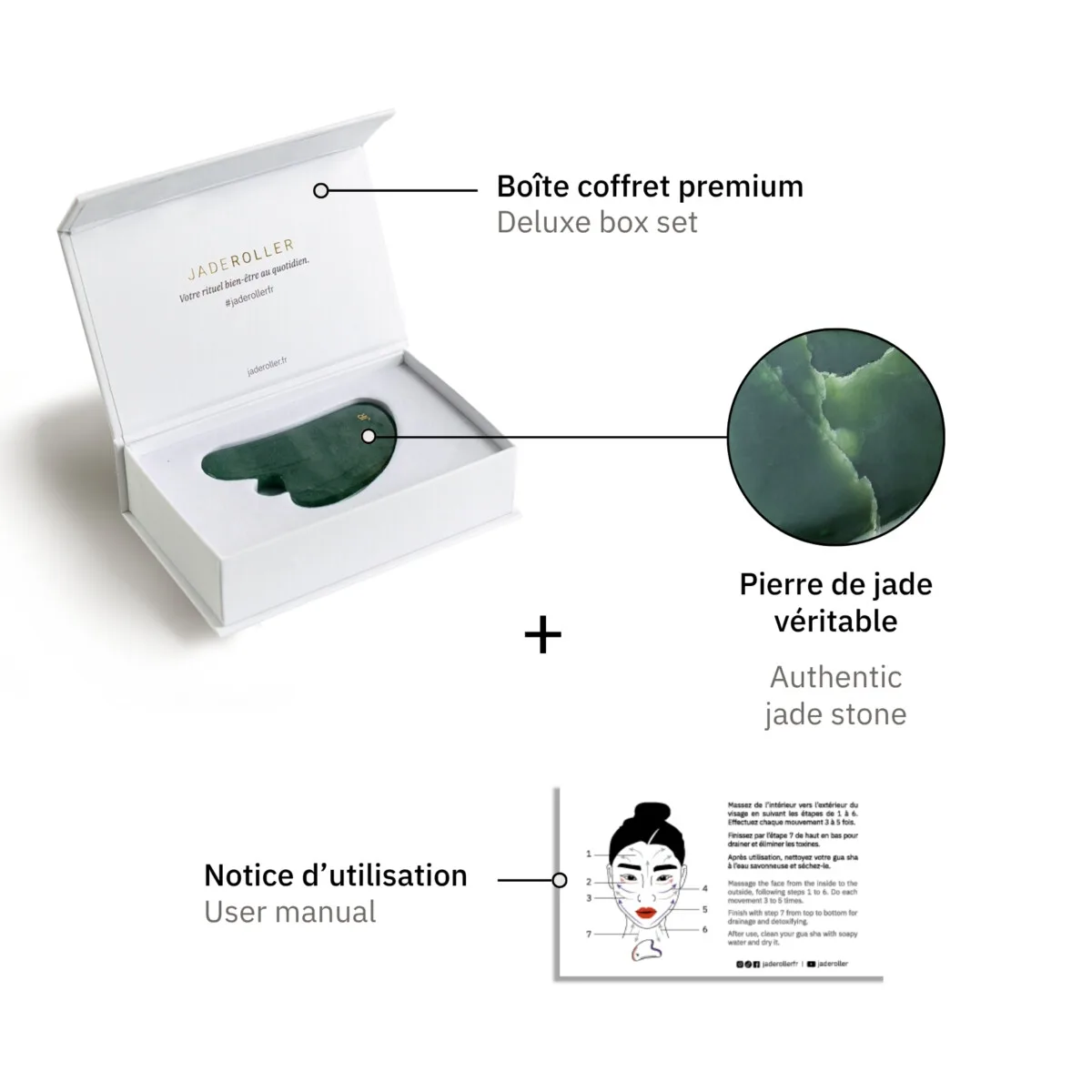 Unboxing du gua sha en jade
